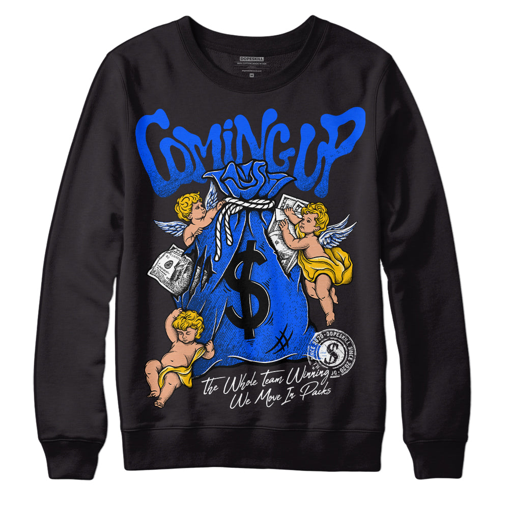 Royal Blue Sneakers DopeSkill Sweatshirt Money Bag Coming Up Graphic Streetwear - Black