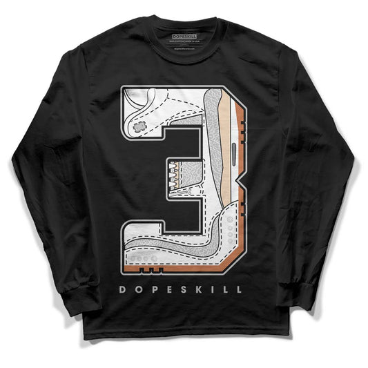 Jordan 3 Craft “Ivory” DopeSkill Long Sleeve T-Shirt No.3 Graphic Streetwear - Black 