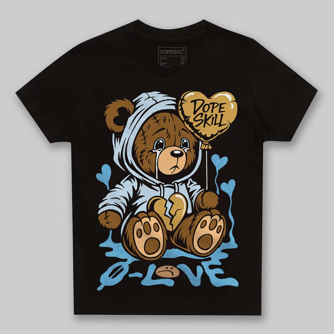 Jordan 4 Denim “Worn Blue” DopeSkill Toddler Kids T-shirt Broken Bear Graphic Streetwear - black