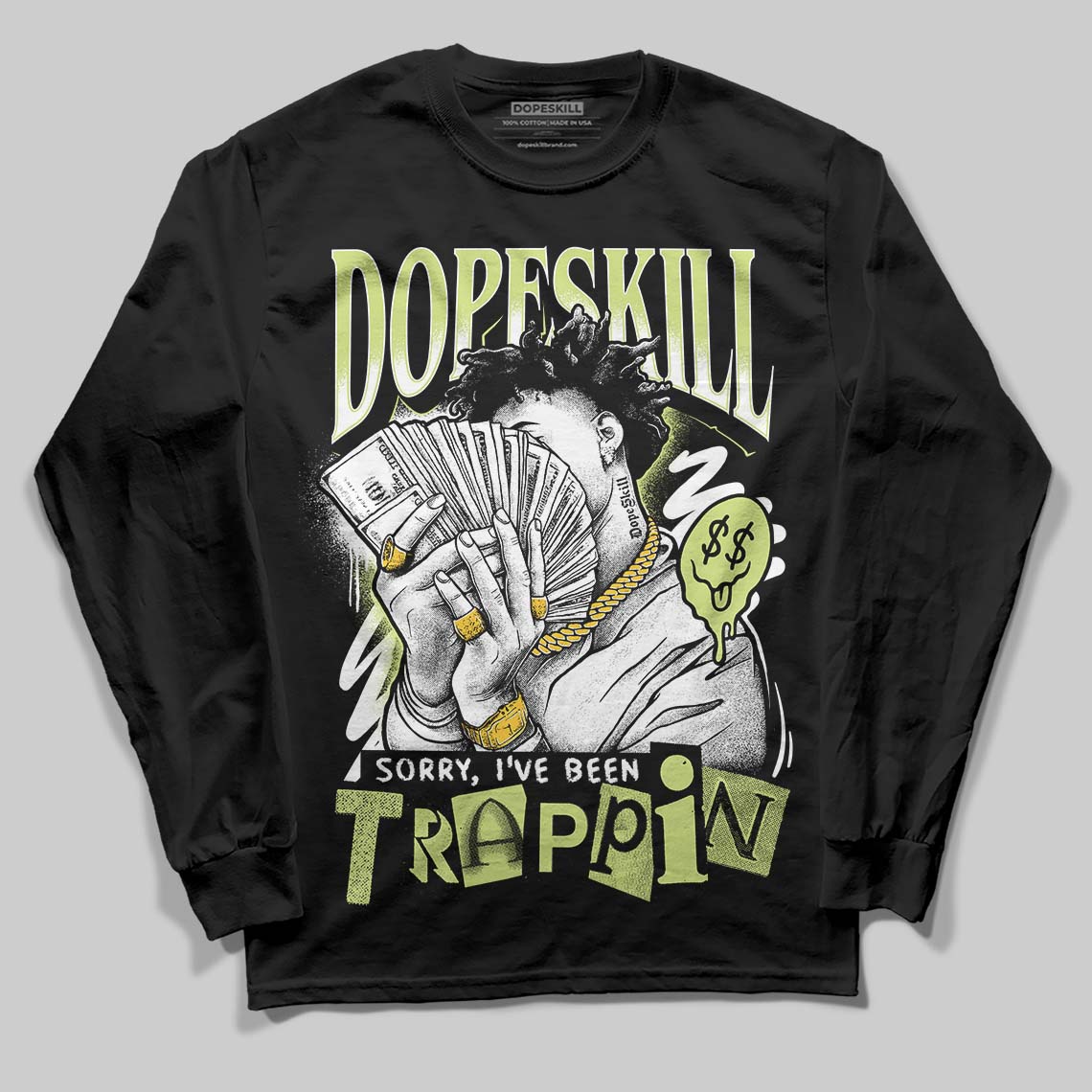 Jordan 11 “Inner Beast” DopeSkill Long Sleeve T-Shirt Sorry I've Been Trappin Graphic Streetwear - Black