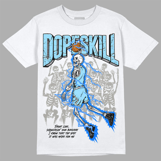 Jordan 7 Retro Chambray DopeSkill T-Shirt Thunder Dunk Graphic Streetwear - White 