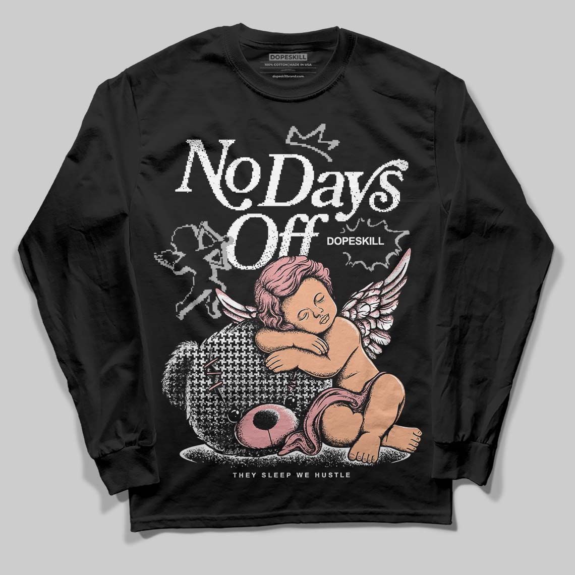 Harris Tweed x Wmns Dunk Low 'Black Phantom' DopeSkill Long Sleeve T-Shirt New No Days Off Graphic Streetwear - Black