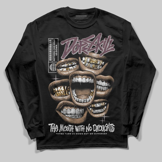 A Ma Maniére x Air Jordan 5 “Violet Ore” DopeSkill Long Sleeve T-Shirt The Mouth With No Droughts Graphic Streetwear - Black