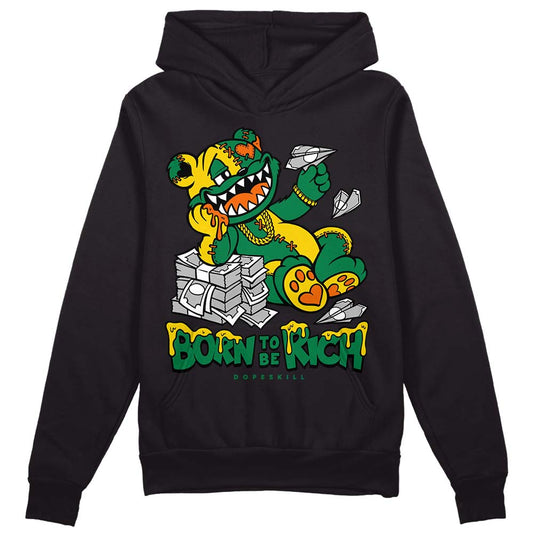 Green Sneakers DopeSkill Hoodie Sweatshirt Born To Be Rich Graphic Streetwear - Black