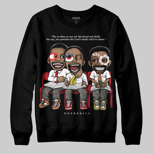 Jordan 3 Retro Fire Red DopeSkill Sweatshirt First Sunday Graphic Streetwear - Black
