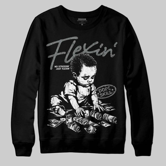Jordan 9 Cool Grey DopeSkill Sweatshirt Flexin' Graphic Streetwear - Black