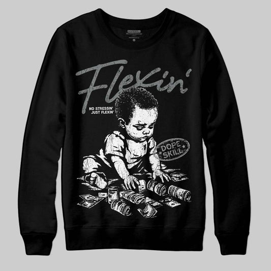 Jordan 9 Cool Grey DopeSkill Sweatshirt Flexin' Graphic Streetwear - Black