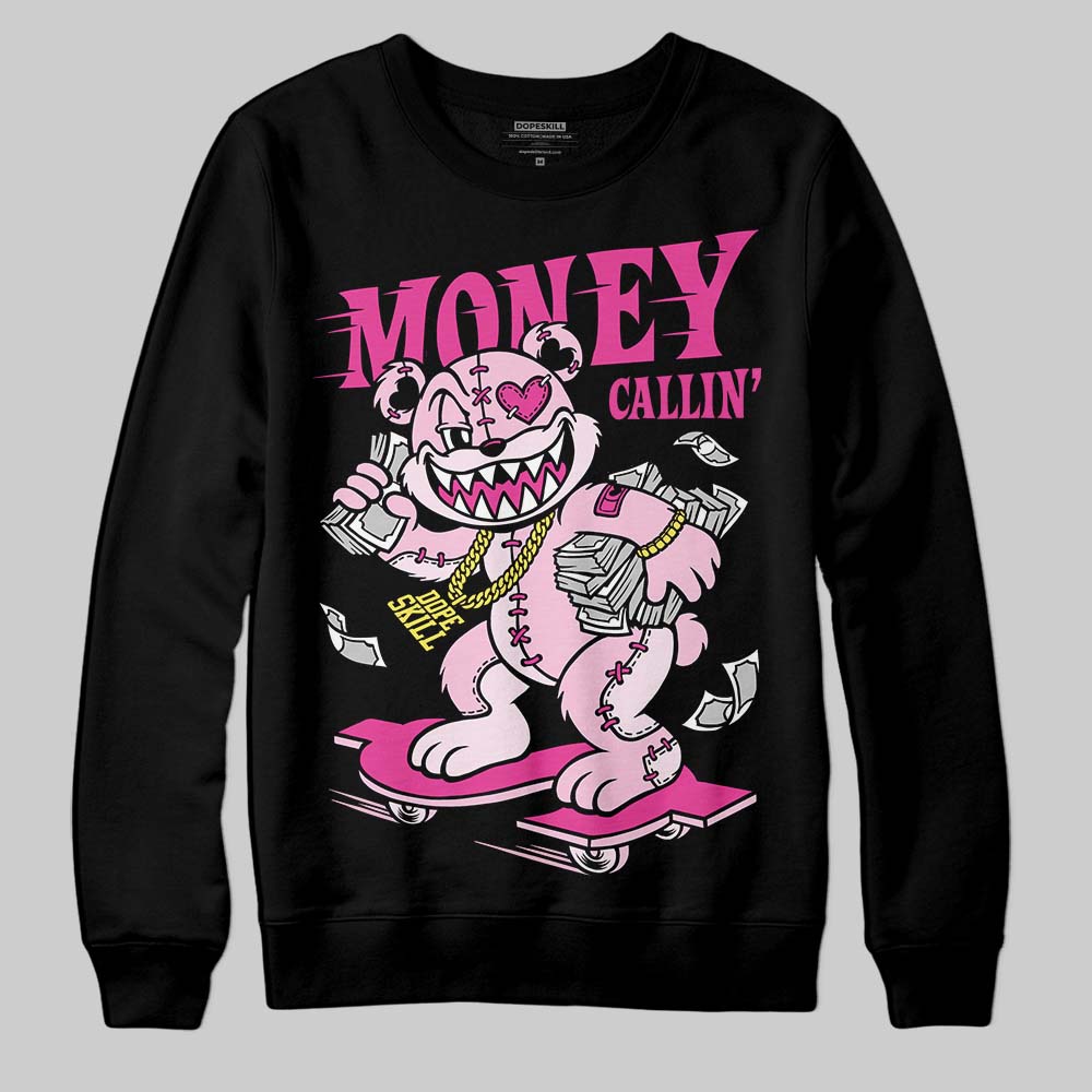 Pink Sneakers DopeSkill Sweatshirt Money Callin' Graphic Streetwear - Black