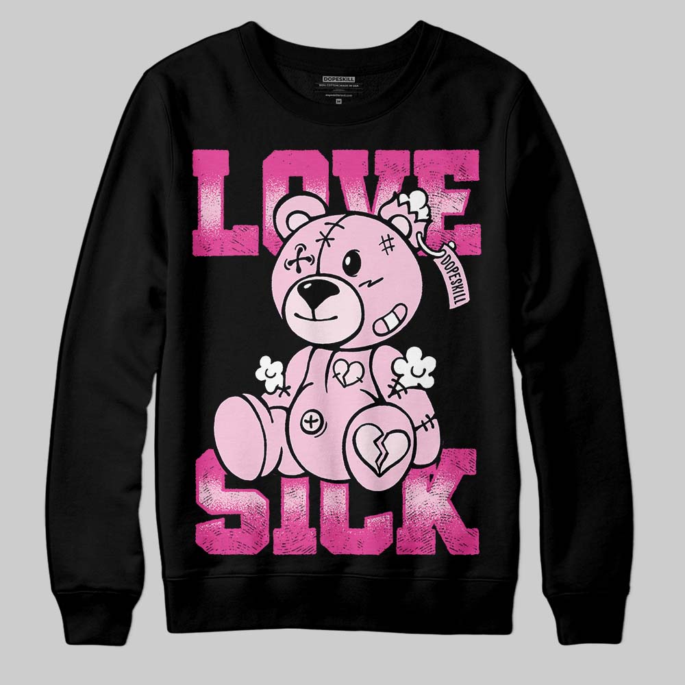 Pink Sneakers DopeSkill Sweatshirt Love Sick Graphic Streetwear - Black