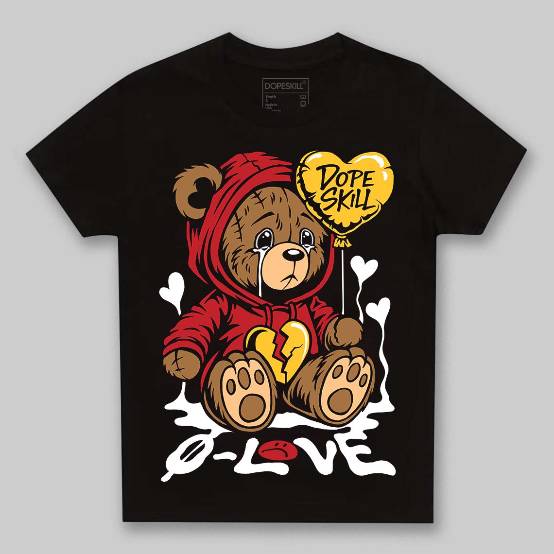 Jordan 14 Retro Ferrari (2025) DopeSkill Toddler Kids T-shirt Broken Bear Graphic Streetwear - Black