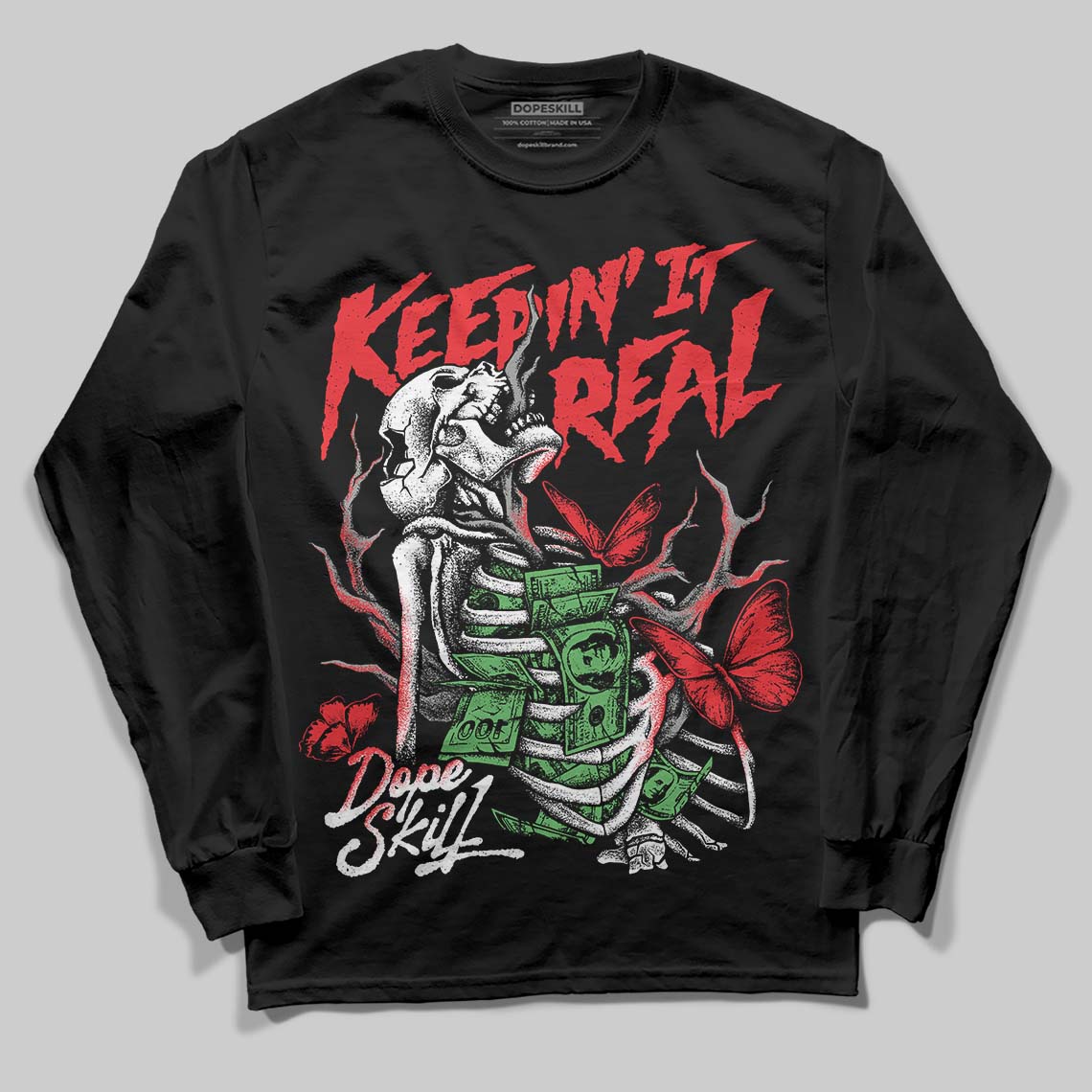 Black and White Sneakers DopeSkill Long Sleeve T-Shirt Keepin' It Real Graphic Streetwear - Black