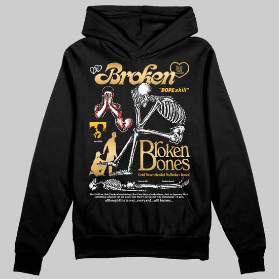 Jordan 12 Retro 'Taxi' 2025 DopeSkill Hoodie Sweatshirt Broken Bones Graphic Streetwear - Black
