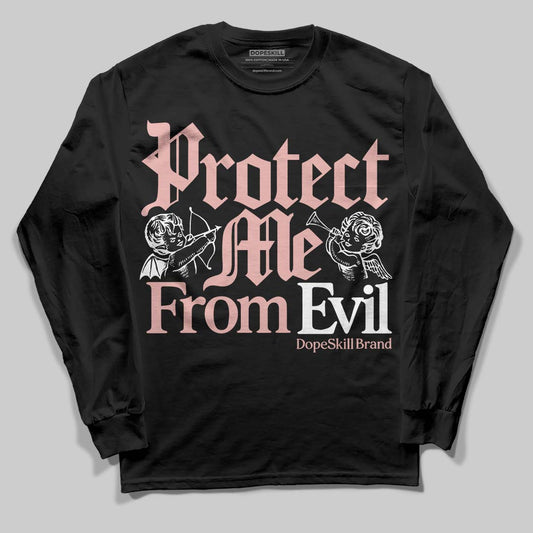 Jordan 1 Low OG “Rust Pink” DopeSkill Long Sleeve T-Shirt Protect Me From Evil Graphic Streetwear - Black