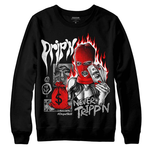 Jordan 1 Low OG “Shadow” DopeSkill Sweatshirt Drip'n Never Tripp'n Graphic Streetwear - Black