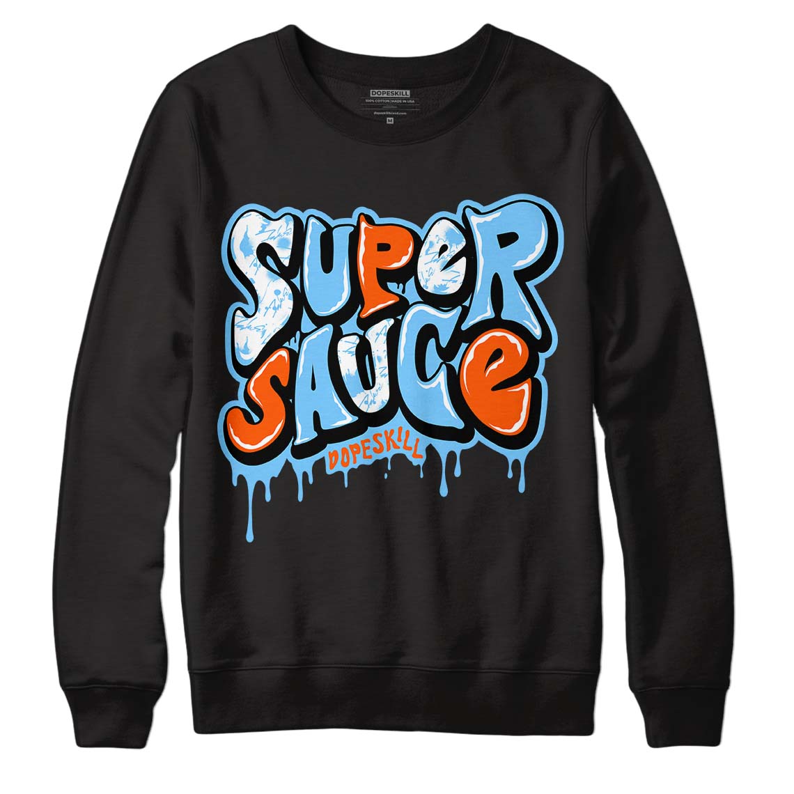 Dunk Low Futura University Blue DopeSkill Sweatshirt Super Sauce Graphic Streetwear - Black