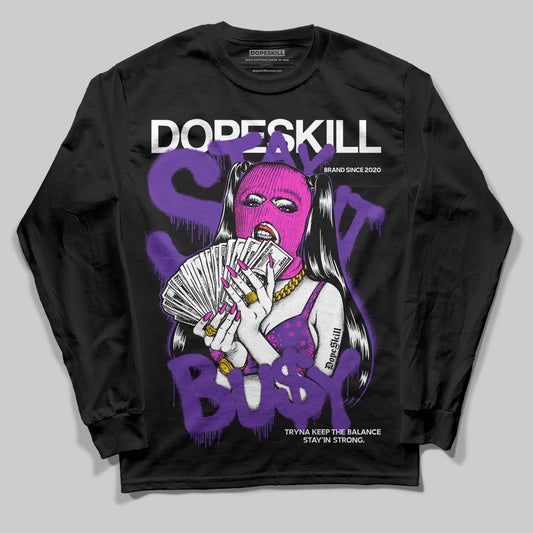 PURPLE Sneakers DopeSkill T-Shirt Stay It Busy Graphic Streetwear - Black
