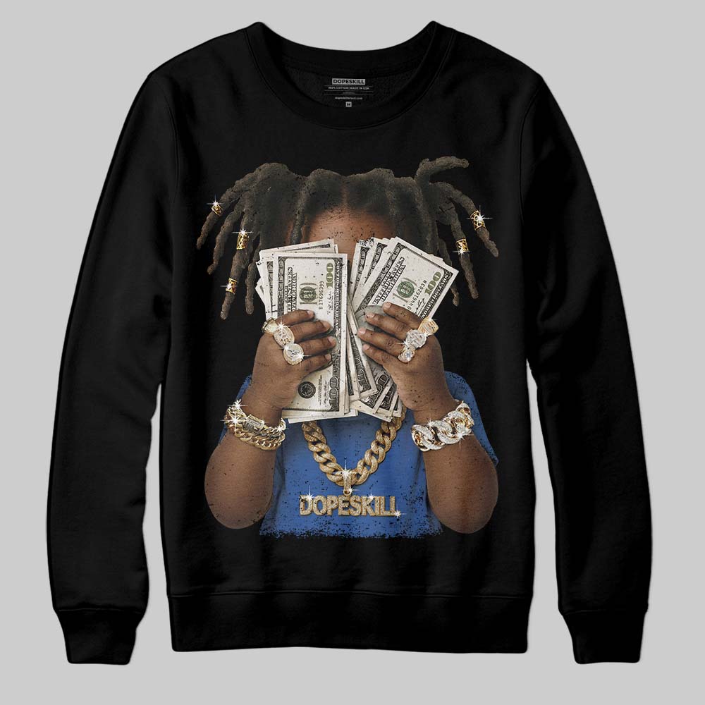 Jordan 1 Low Travis Scott x Fragment DopeSkill Sweatshirt Rich Youth Graphic Streetwear - Black