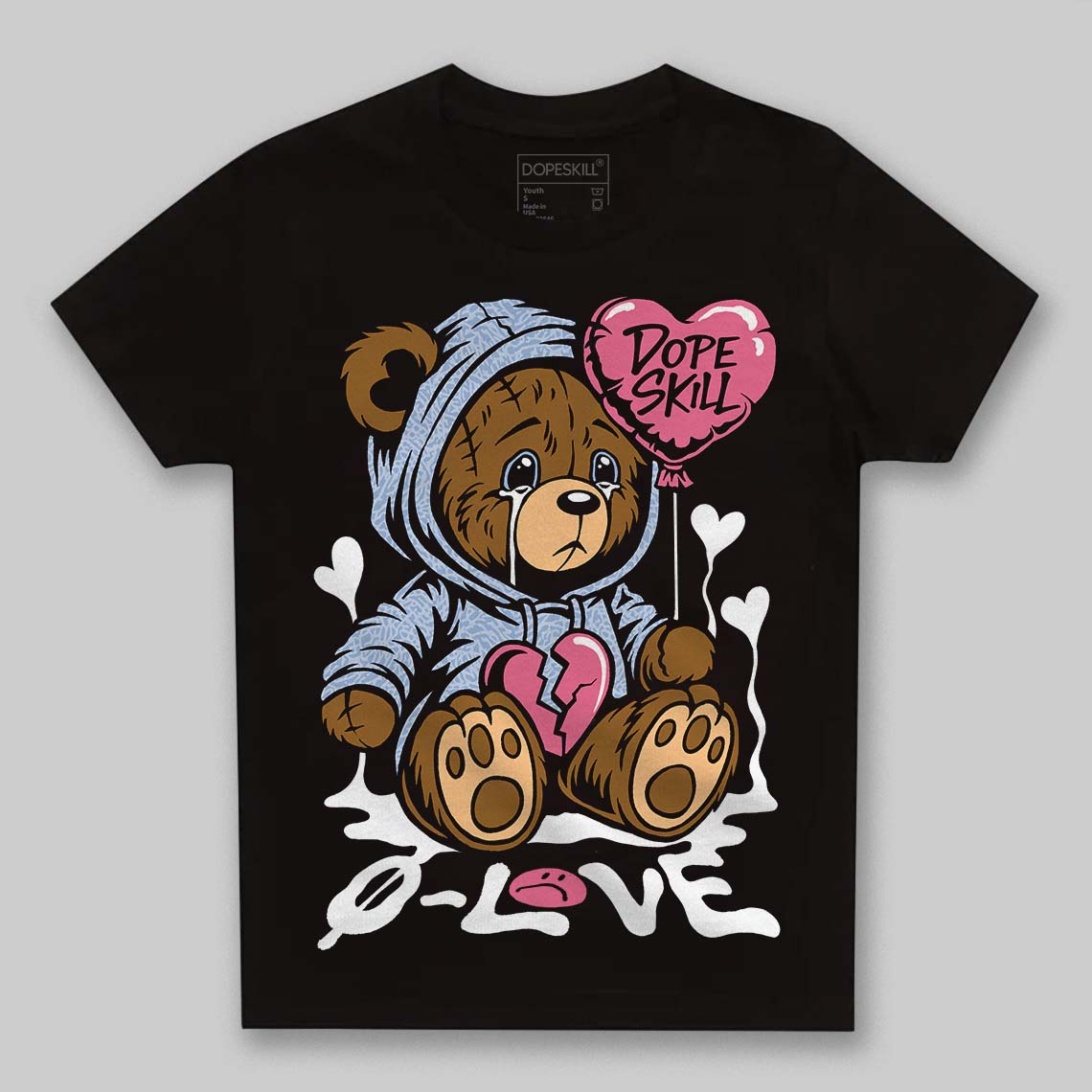 Jordan 3 GS “Cobalt Bliss” DopeSkill Toddler Kids T-shirt Broken Bear Graphic Streetwear - Black