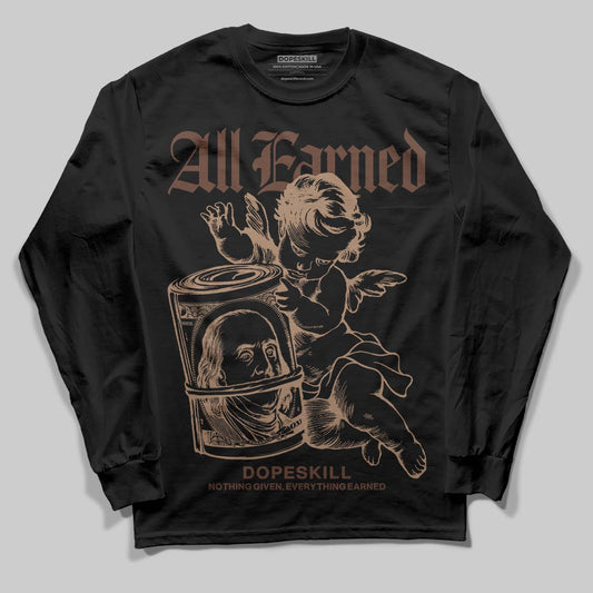 Harris Tweed x Wmns Dunk Low 'Sesame' DopeSkill Long Sleeve T-Shirt All Earned Graphic Streetwear - black