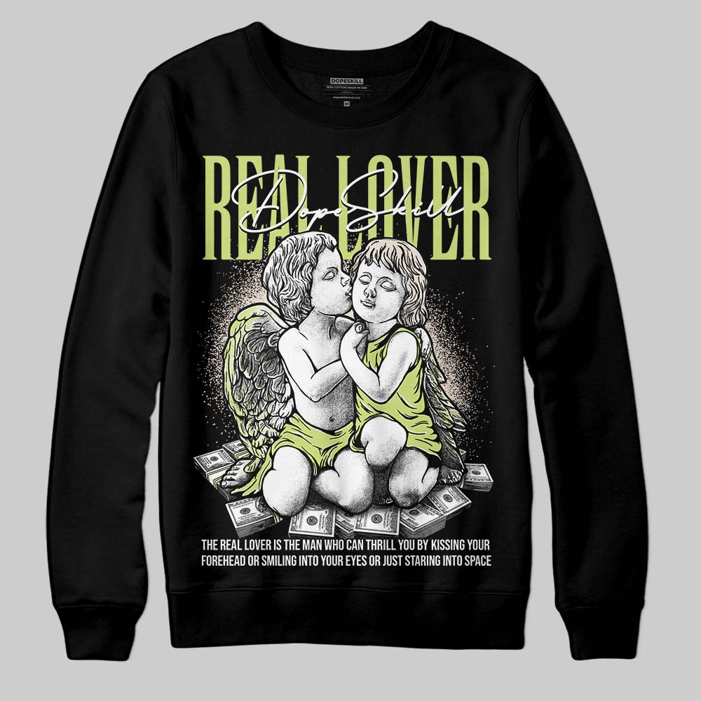 Jordan 5 “Luminous Green” DopeSkill Sweatshirt Real Lover Graphic Streetwear - Black