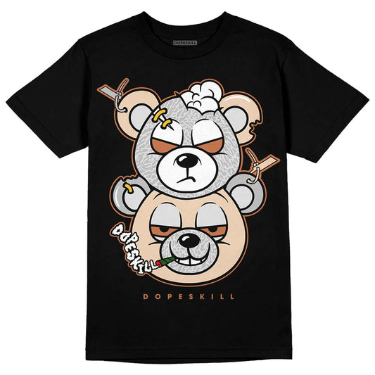 Jordan 3 Craft “Ivory” DopeSkill T-Shirt New Double Bear Graphic Streetwear - Black 
