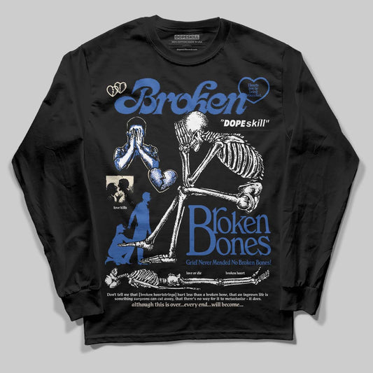 Jordan 1 Low Travis Scott x Fragment DopeSkill Long Sleeve T-Shirt Broken Bones Graphic Streetwear - Black