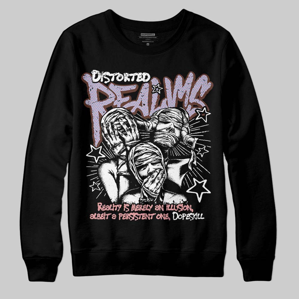 Harris Tweed x Dunk Low Denim Turquoise and Baroque Brown DopeSkill Sweatshirt Distorted Realms Graphic Streetwear - black