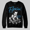 Jordan 4 Retro Military Blue DopeSkill Sweatshirt Flexin' Graphic Streetwear - Black