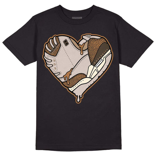 Jordan 3 Retro Palomino DopeSkill T-Shirt Heart Jordan 3 Graphic Streetwear - Black