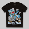 Jordan 4 Denim “Worn Blue” DopeSkill Toddler Kids T-shirt Born To Be Rich Graphic Streetwear - Black