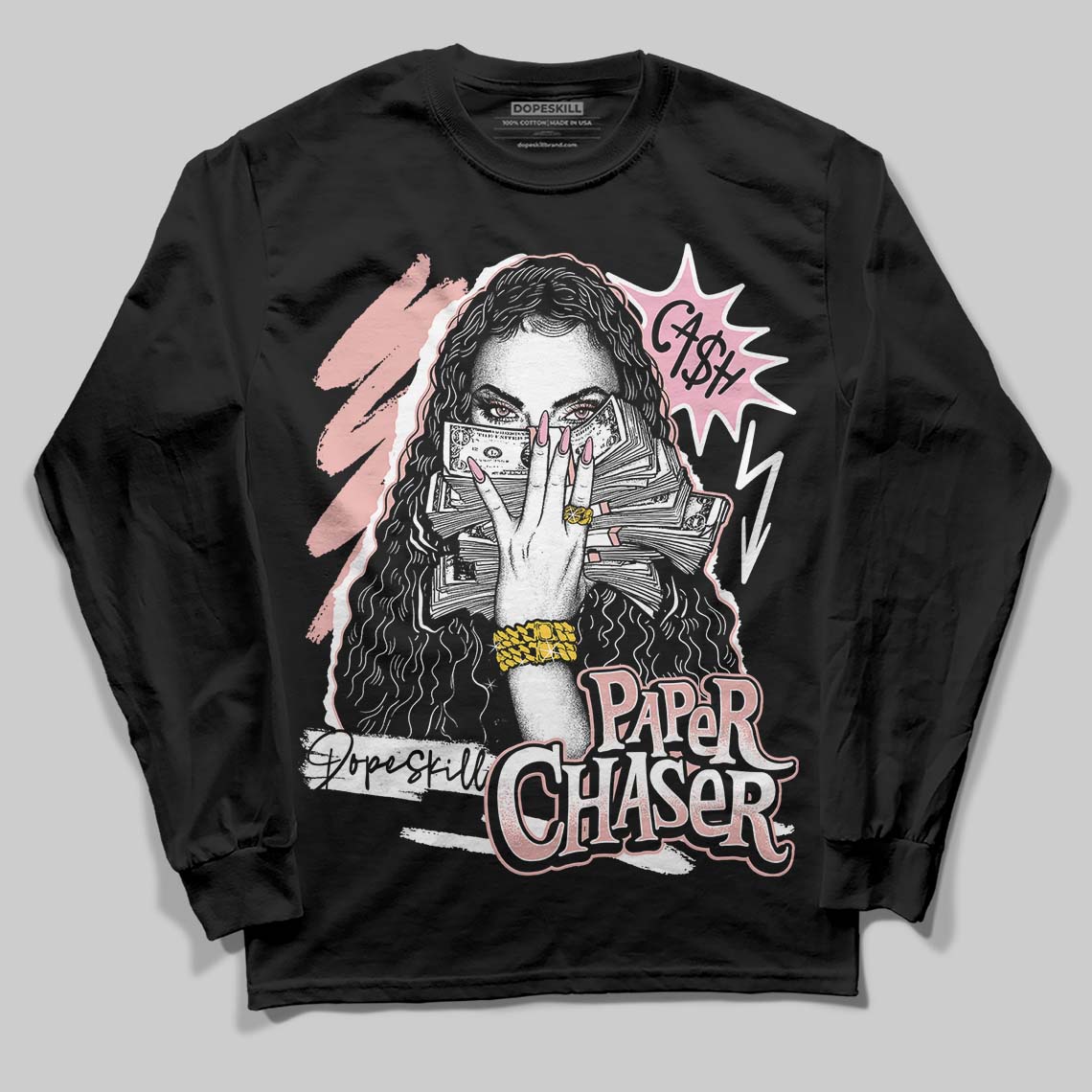 Jordan 1 Low OG “Rust Pink” DopeSkill Long Sleeve T-Shirt NPC Graphic Streetwear - Black