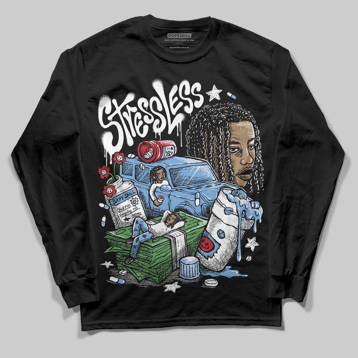 Jordan 12 Retro 'Melo' DopeSkill Long Sleeve T-Shirt Stressless Graphic Streetwear - black