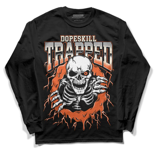 Jordan 3 Georgia Peach DopeSkill Long Sleeve T-Shirt Trapped Halloween Graphic Streetwear - Black
