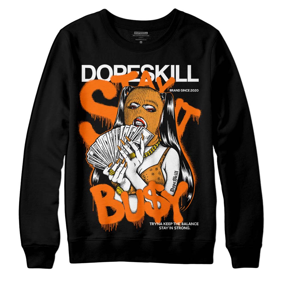 Orange, Black & White Sneakers DopeSkill Sweatshirt Stay It Busy Graphic Streetwear - Black