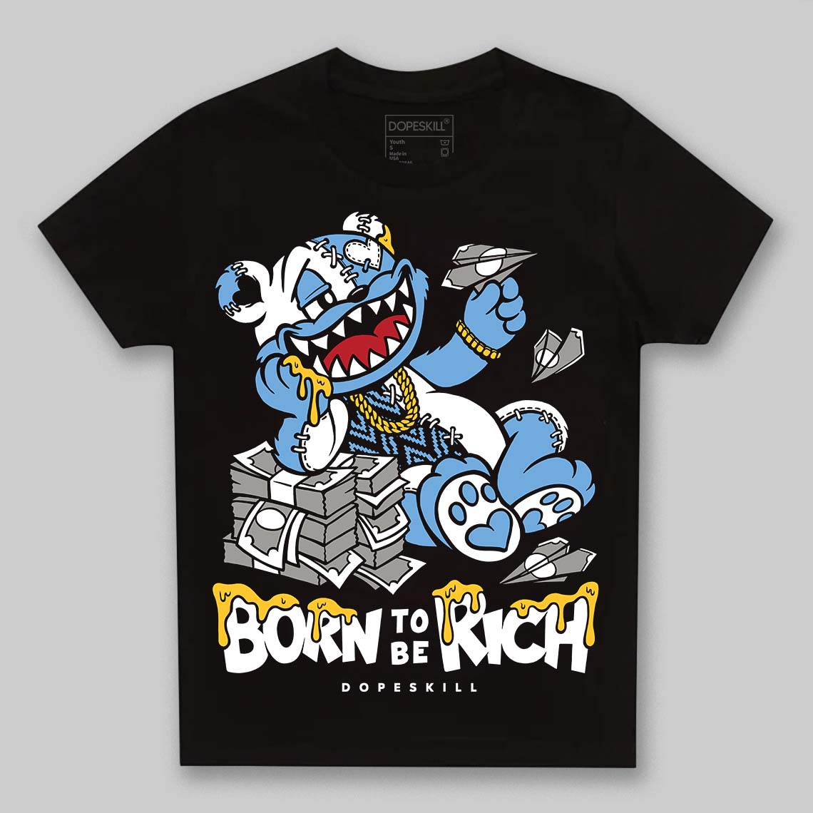 Jordan 12 Retro 'Melo' DopeSkill Toddler Kids T-shirt Born To Be Rich Graphic Streetwear - Black