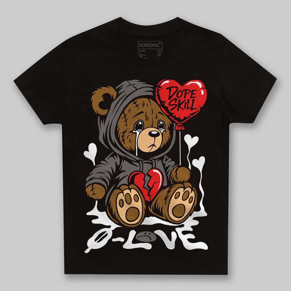 Jordan 4 Retro Cave Stone DopeSkill Toddler Kids T-shirt Broken Bear Graphic Streetwear - Black