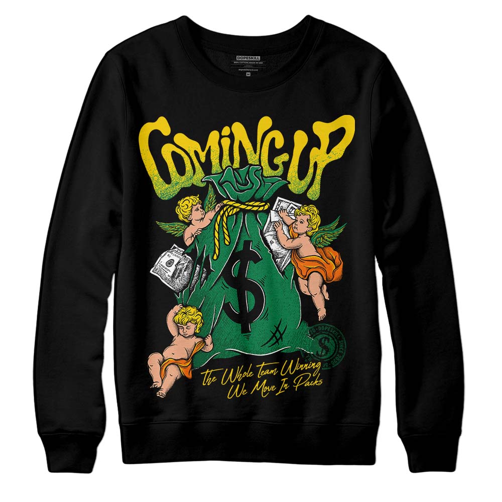 Green Sneakers DopeSkill Sweatshirt Money Bag Coming Up Graphic Streetwear - Black