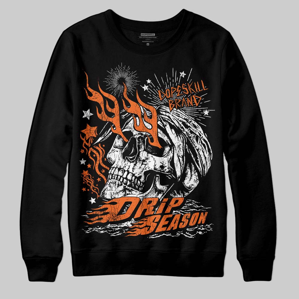 Orange, Black and White Sneakers DopeSkill Sweatshirt Drip Season Graphic Streetwear - Black