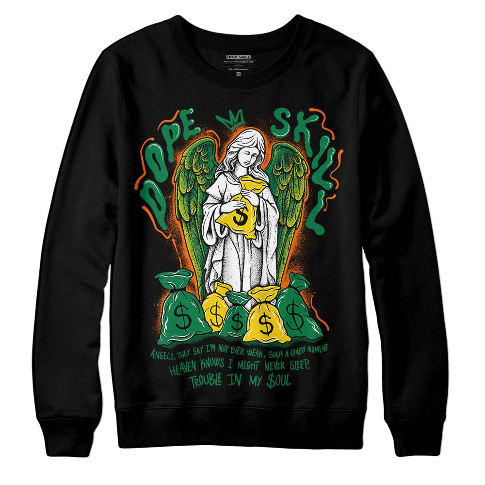 Green Sneakers DopeSkill Sweatshirt Angels Graphic Streetwear - Black
