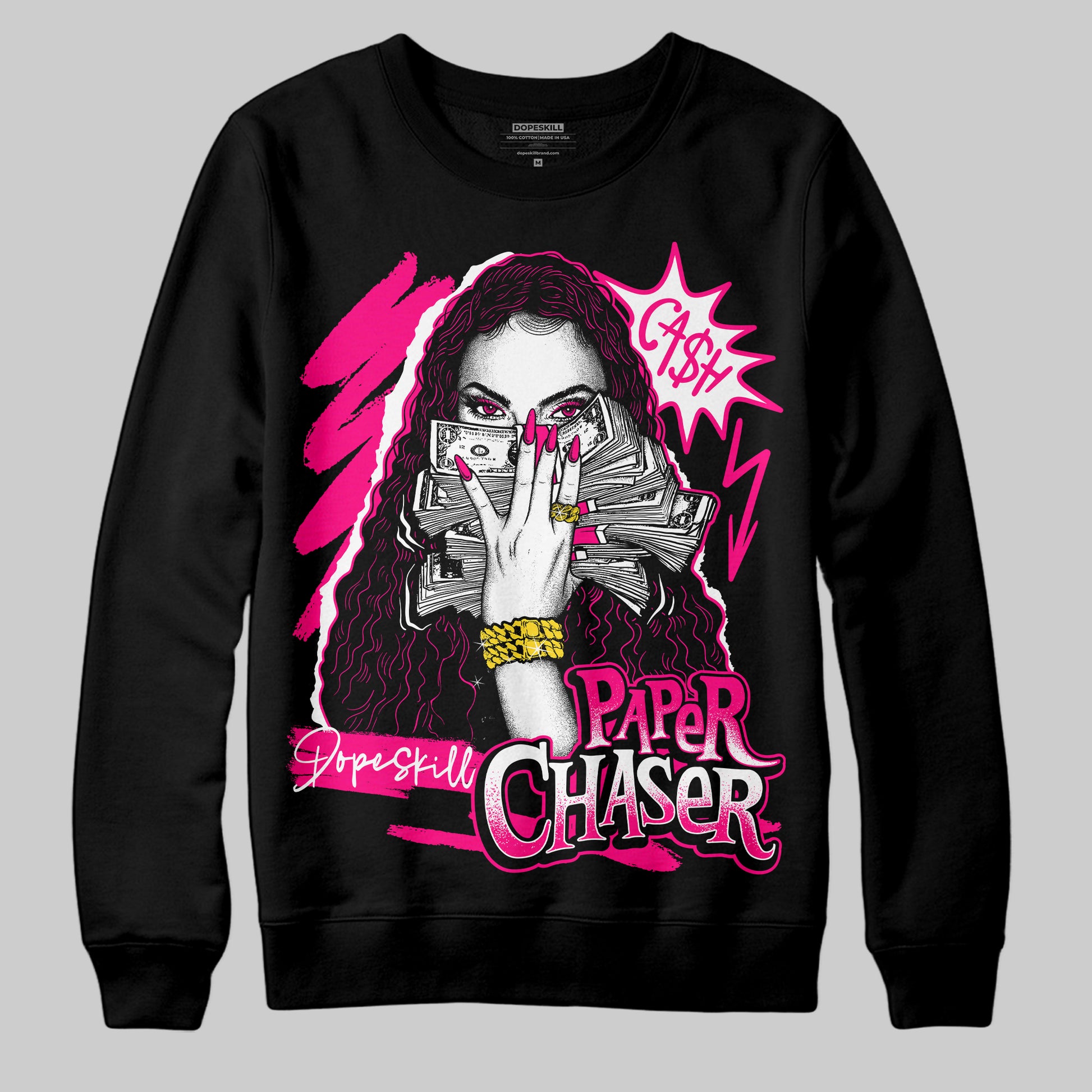 Jordan 1 Low GS “Fierce Pink” Dopeskill Sweatshirt NPC Graphic Streetwear - Black