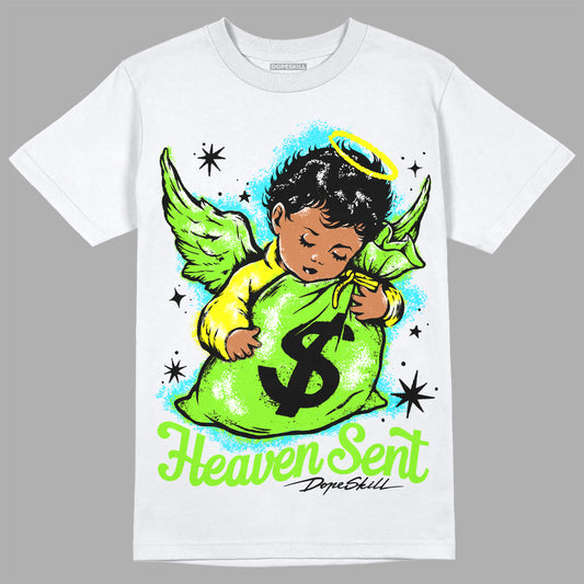 Neon Green Sneakers DopeSkill T-Shirt Heaven Sent Graphic Streetwear - White