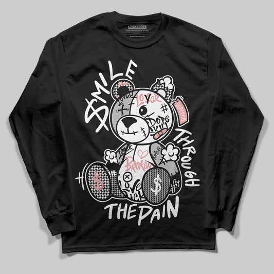 Harris Tweed x Wmns Dunk Low 'Black Phantom' DopeSkill Long Sleeve T-Shirt Smile Through The Pain Graphic Streetwear - black