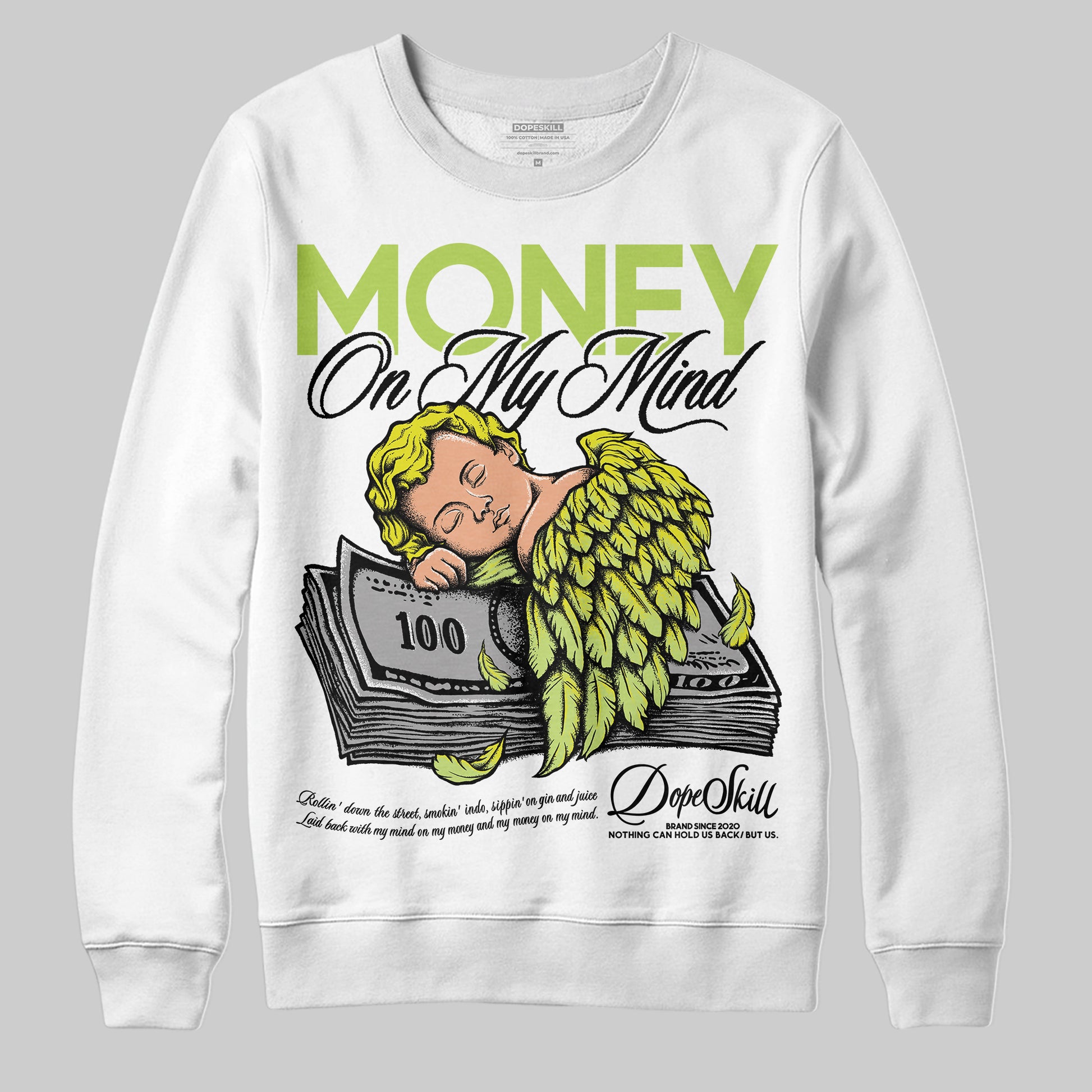 Jordan 13 Retro Bright Cactus DopeSkill Sweatshirt MOMM Graphic Streetwear - White