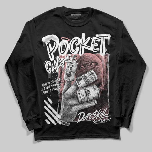 Harris Tweed x Wmns Dunk Low 'Black Phantom' DopeSkill Long Sleeve T-Shirt Pocket Change Graphic Streetwear - Black