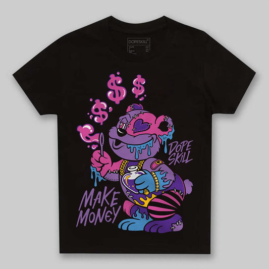 PURPLE Sneakers DopeSkill Toddler Kids T-shirt Make Money Graphic Streetwear - black