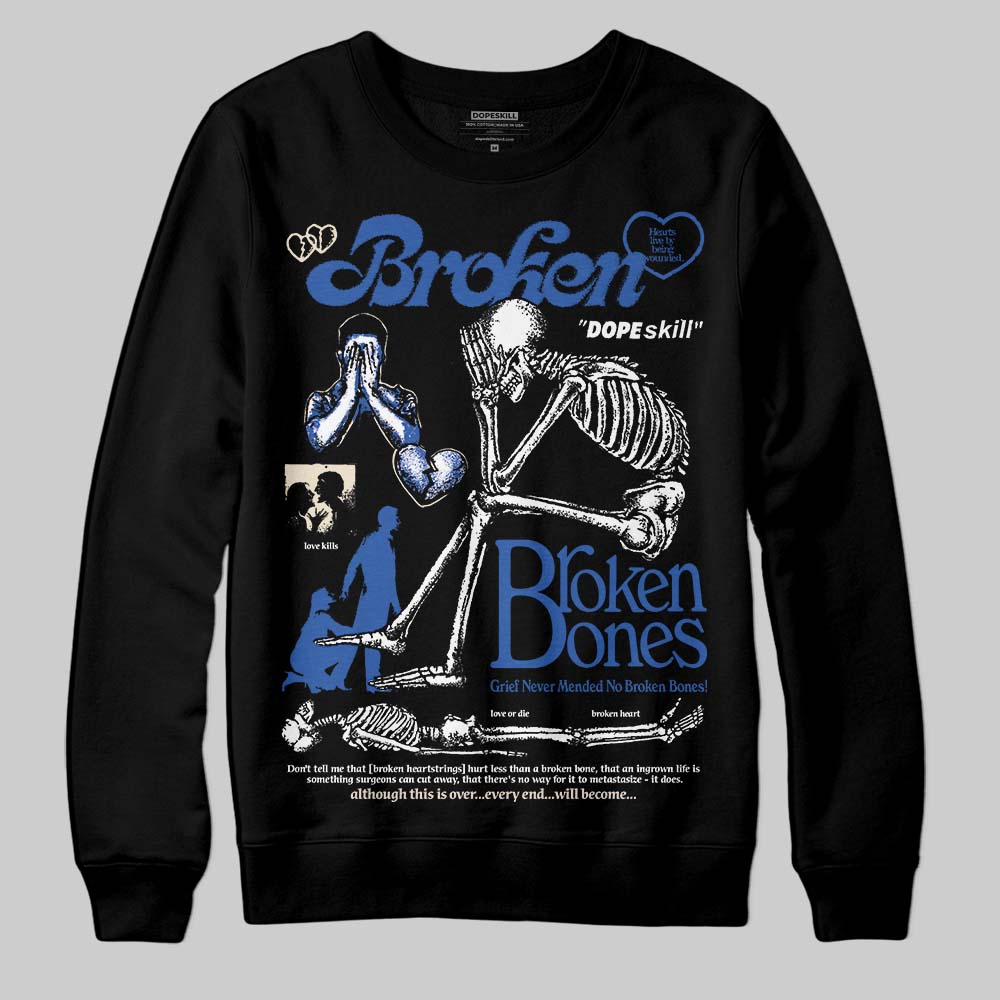 Jordan 1 Low Travis Scott x Fragment DopeSkill Sweatshirt Broken Bones Graphic Streetwear - Black
