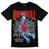 Jordan 4 Retro Red Cement DopeSkill T-Shirt Thunder Dunk Graphic Streetwear - Black 