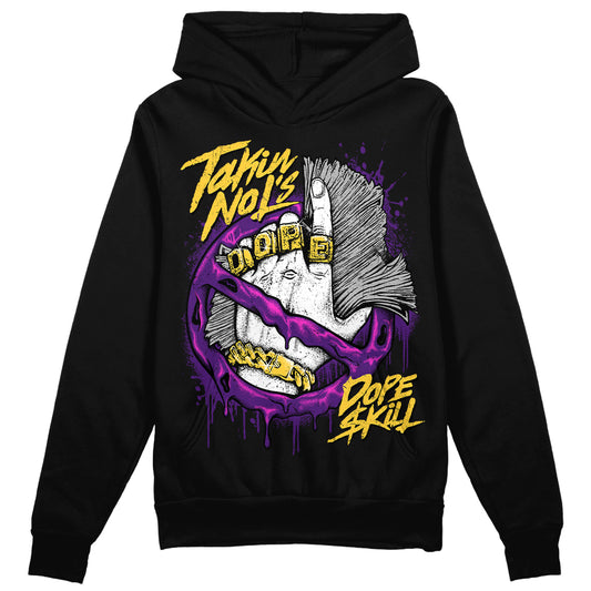 Jordan 12 "Field Purple" DopeSkill Hoodie Sweatshirt Takin No L's Graphic Streetwear - Black