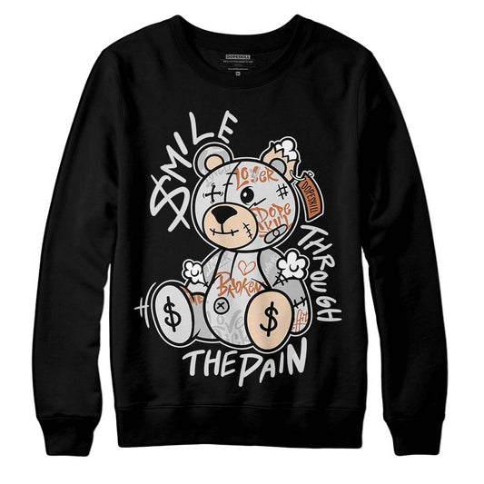 Jordan 3 Craft “Ivory” DopeSkill Sweatshirt Smile Through The Pain Graphic Streetwear - Black