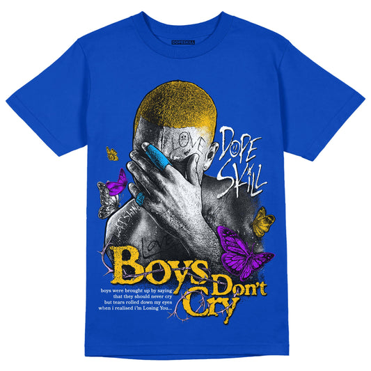 Royal Blue Sneakers DopeSkill Royal Blue T-shirt Boys Don't Cry Graphic Streetwear